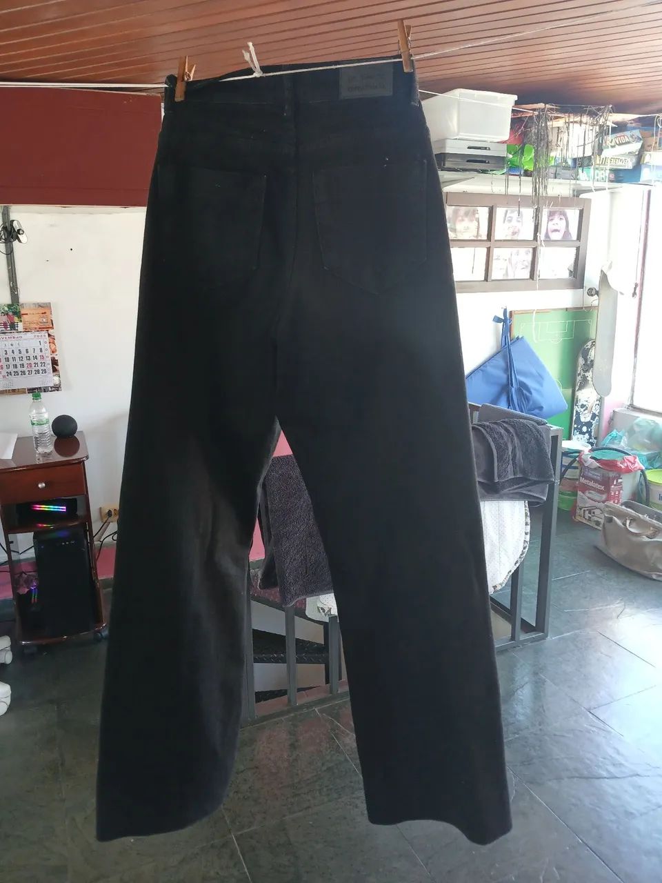 Calça Jeans Wide Leg preta  - Foto 2