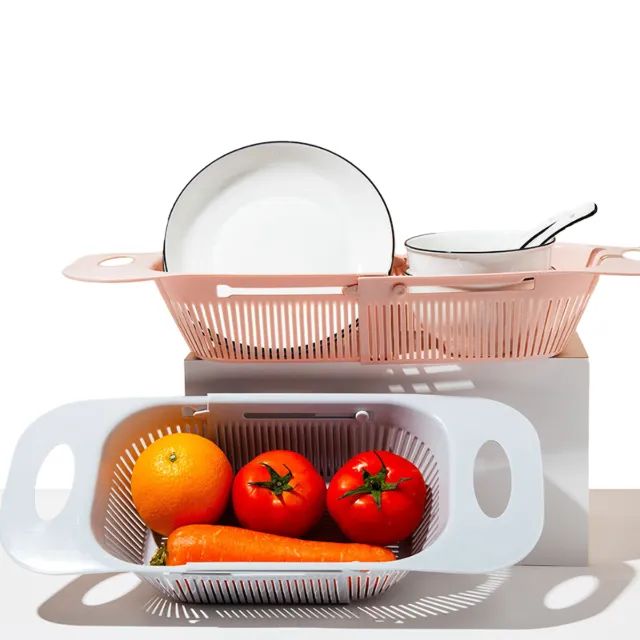 _Escorredor de Pia Ajustável Retrátil com Alça - Praticidade e Organização_