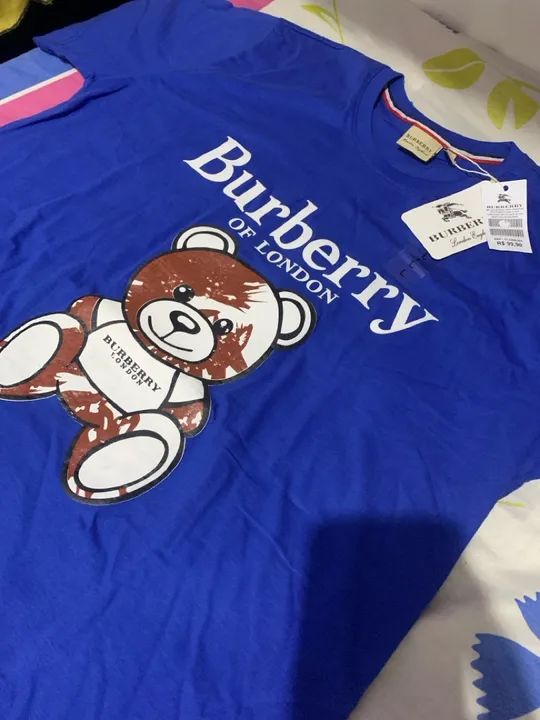 Camiseta masculina Burberry Azul - Foto 3