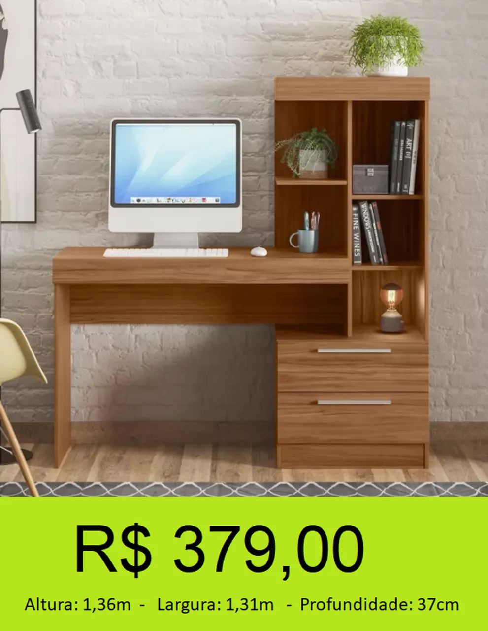 Escrivaninha com prateleiras Pratica e Muito linda! - Foto 4