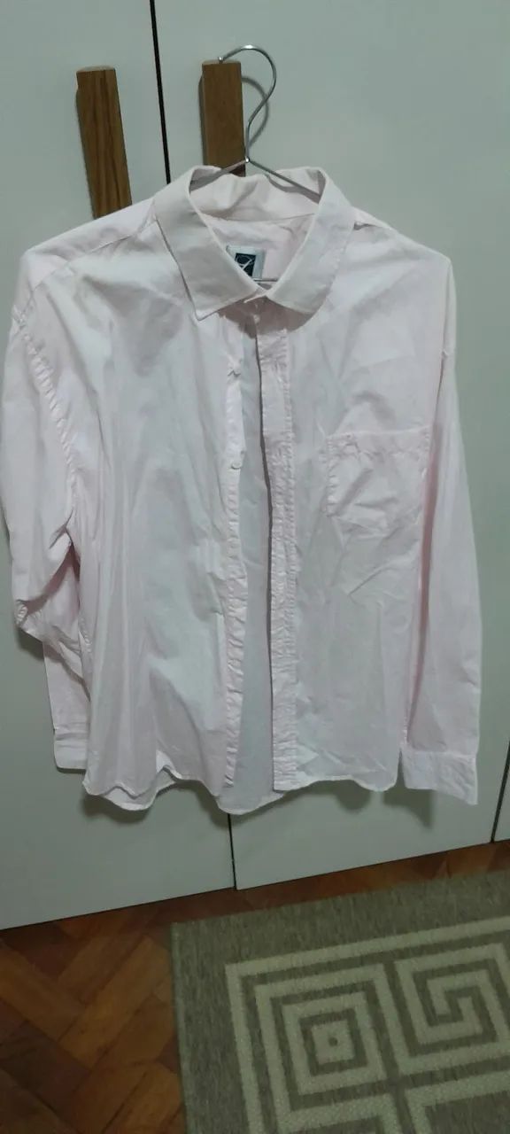 Camisa social rosa tamanho M - Foto 3