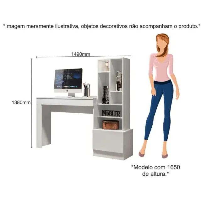 Escrivaninha Lion 138Cm FAZEMOS ENTREGAS DF E ENTORNO - Foto 3