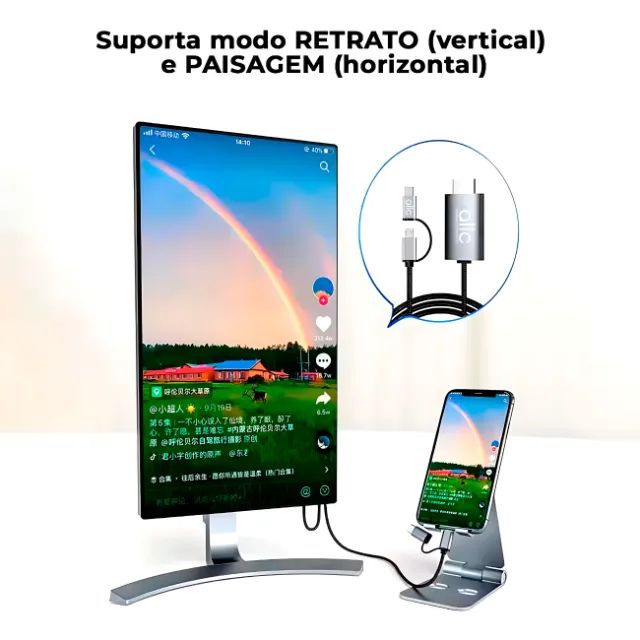 Cabo Adaptador USB-C Micro USB para HDMI Compatível com Samsung Xiaomi Motorola S6 Lite - Foto 4