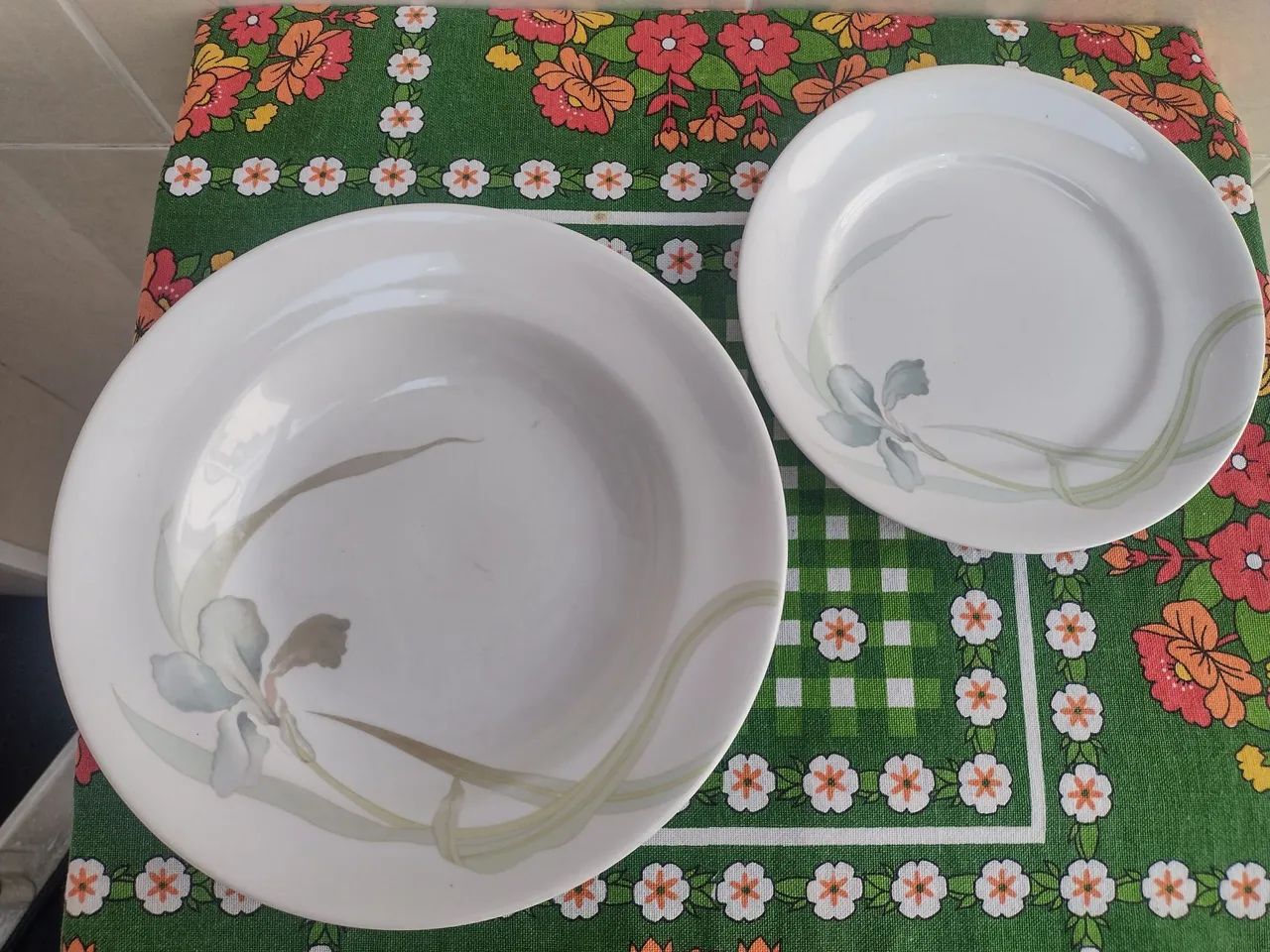 Pratos de jantar e sobremesa em porcelana Schimidt 