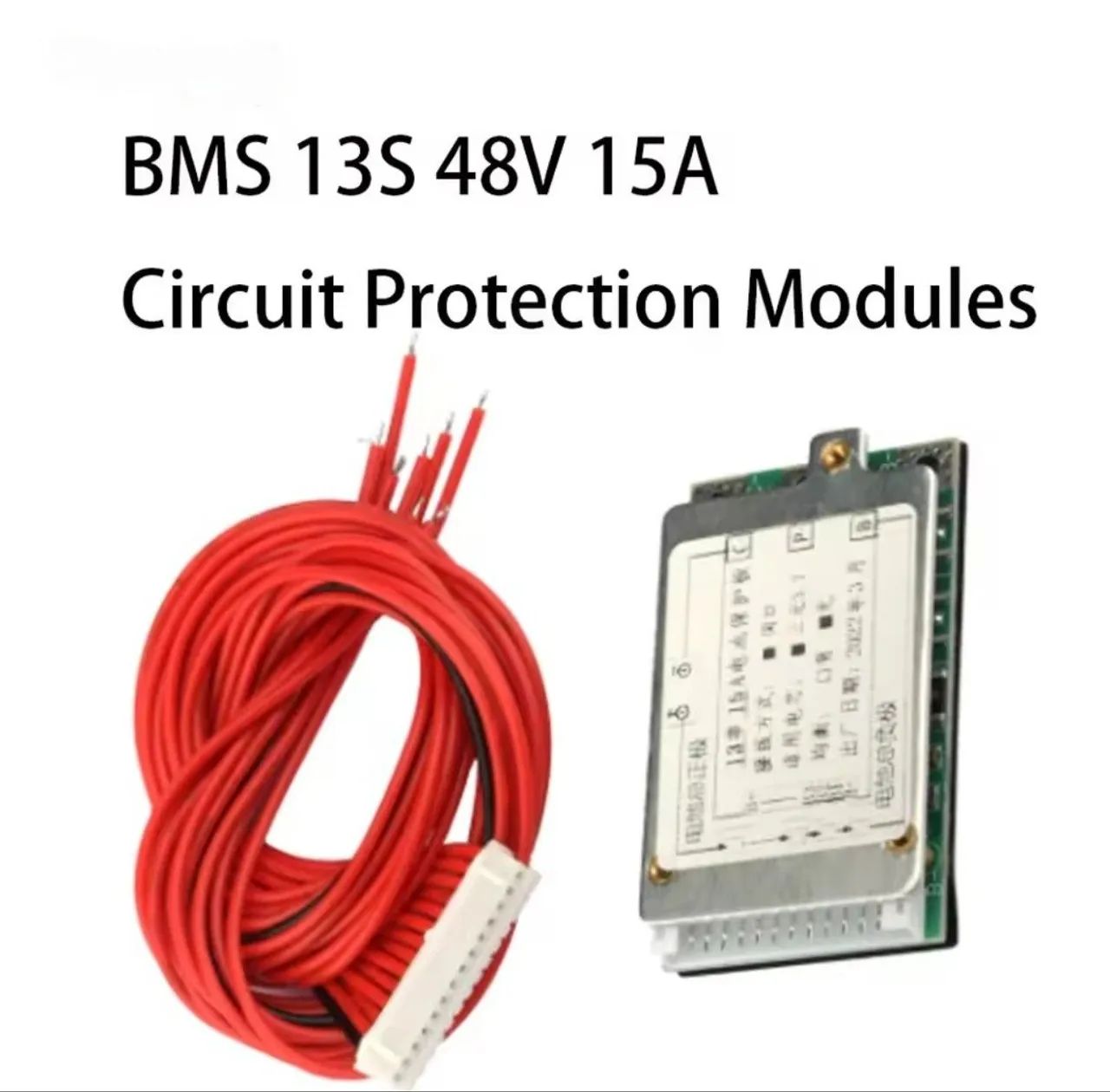 Placa BMS 13S 48V 15A Li-Ion Lithium 18650 Bateria Carga e Proteção