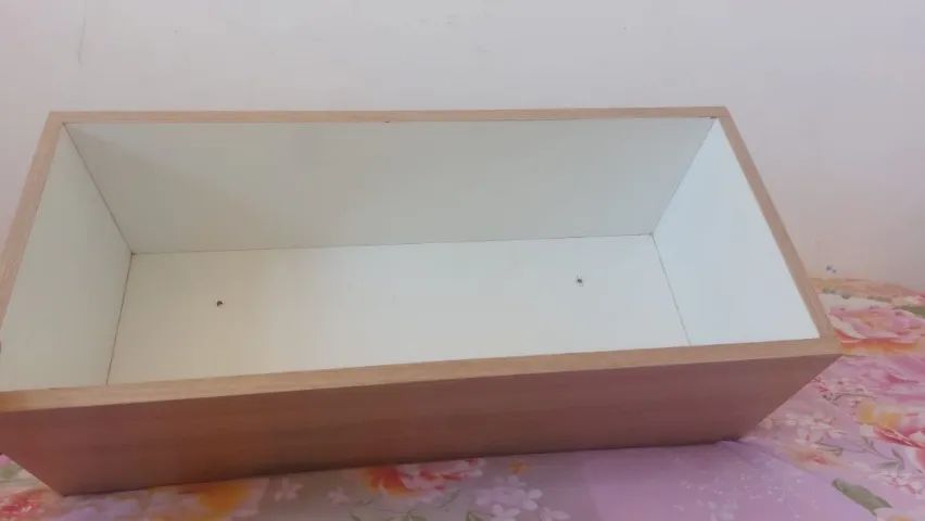 Nicho Prateleira Retangular MDF - 69x30cm (Amadeirado e Branco) - Foto 4