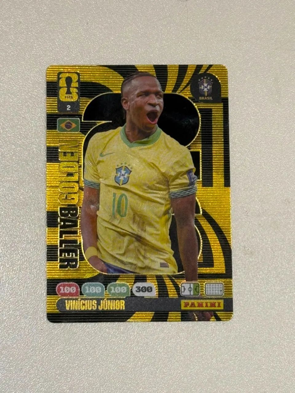 Card Golden Baller Vinícius Júnior Panini Adrenalyn XL FIFA World