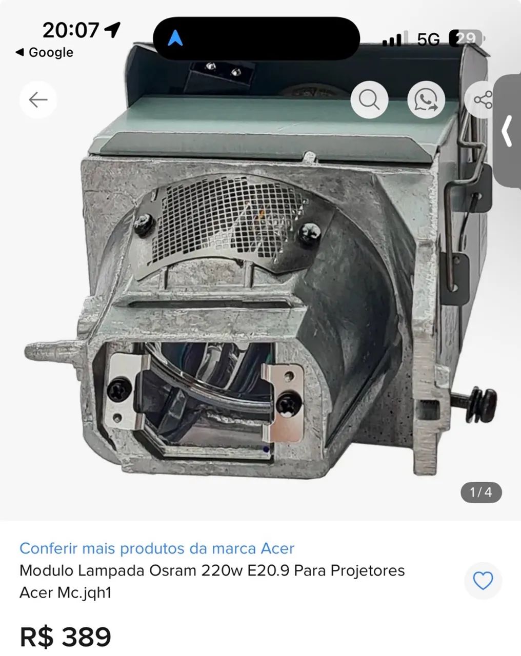 Modulo Lampada Osram 220w E20.9 Para Projetores - Foto 2