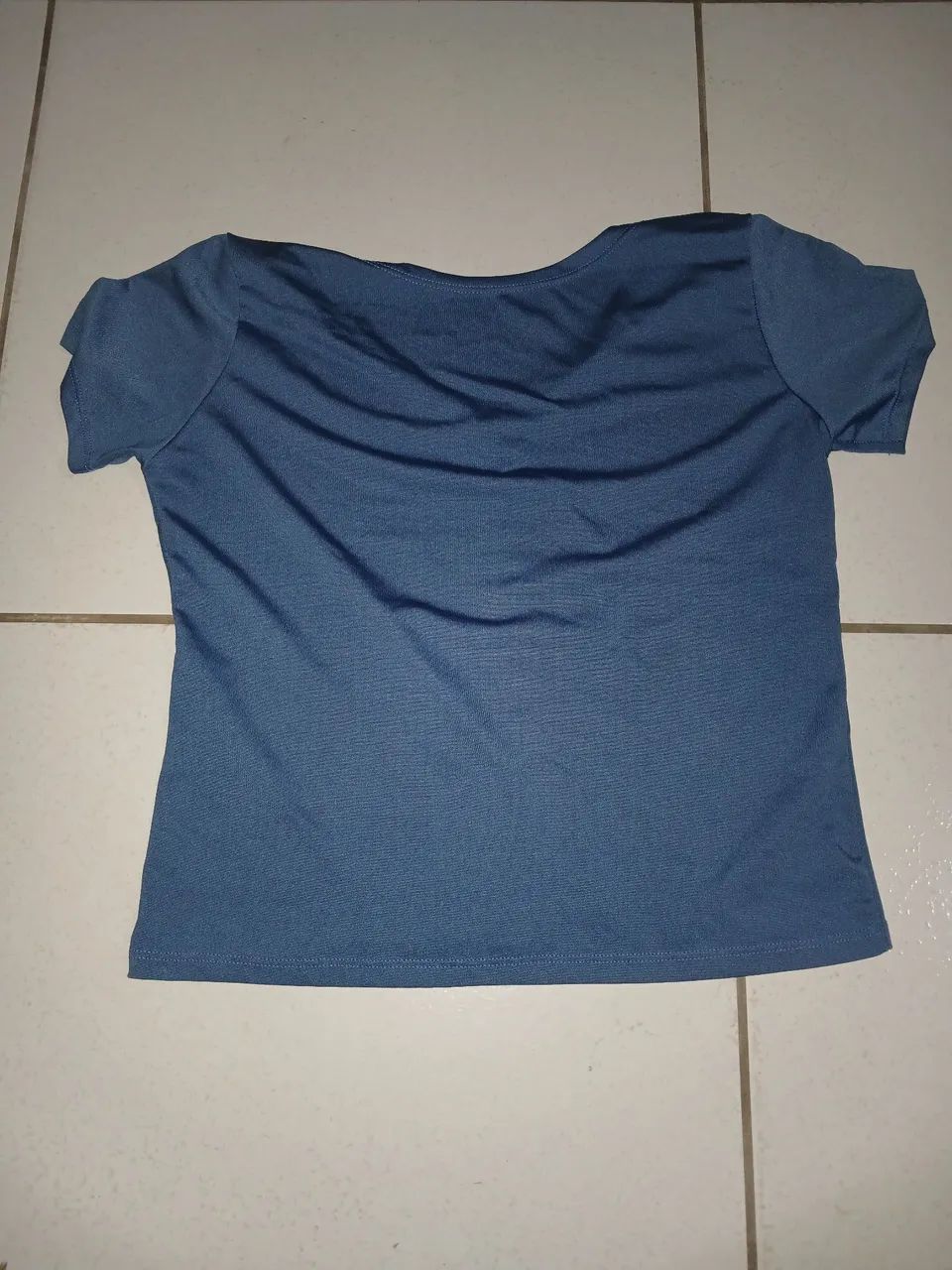 Camiseta Feminina Azul de Malha - Foto 2