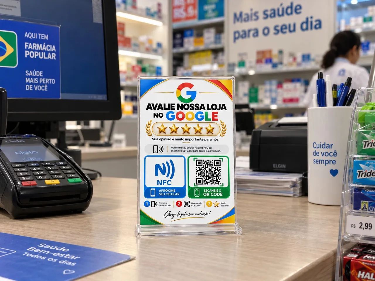 Placa Google Avaliações com QR Code + NFC Personalizado - Foto 2