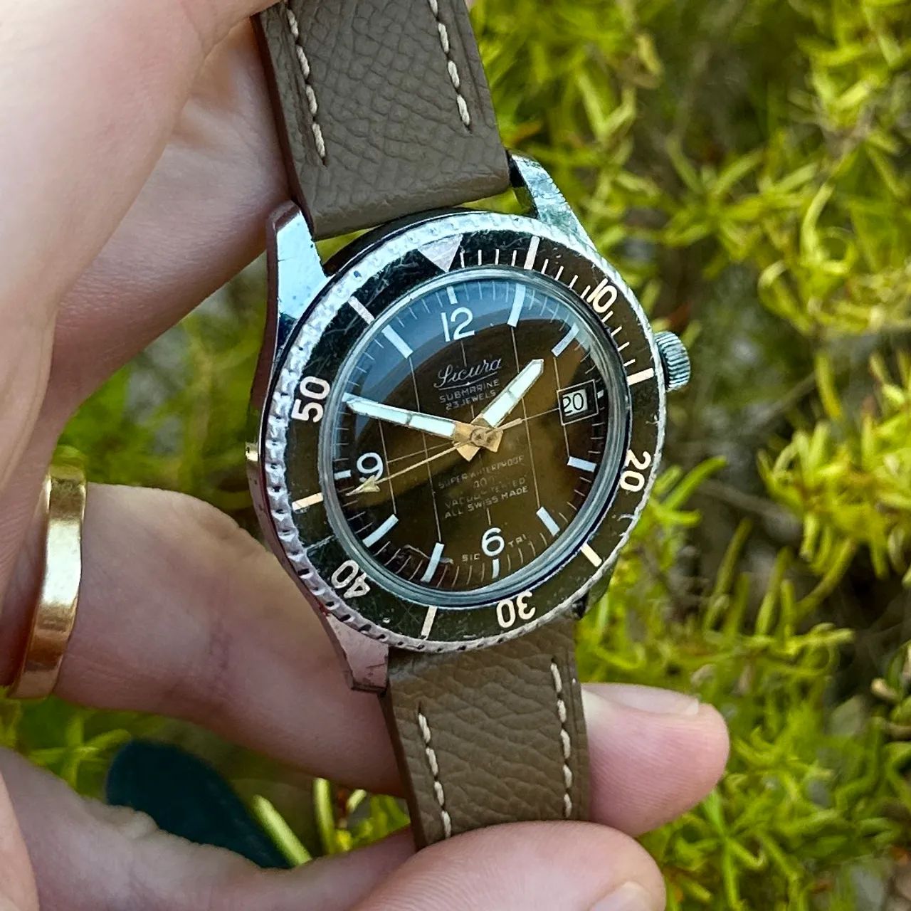 Relogio Sicura 400m Vintage Corda Manual 39mm Revisado