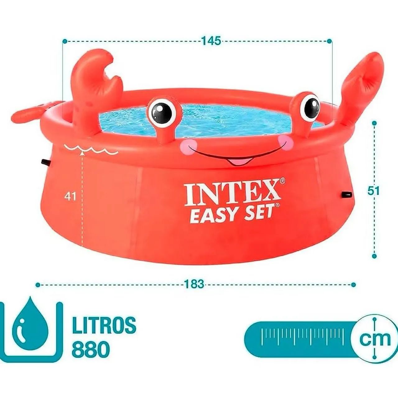 Lacrada!! Piscina Infantil Inflável Redonda Intex 880L Summer Carangueijo 1.83m x 51cm - Foto 2