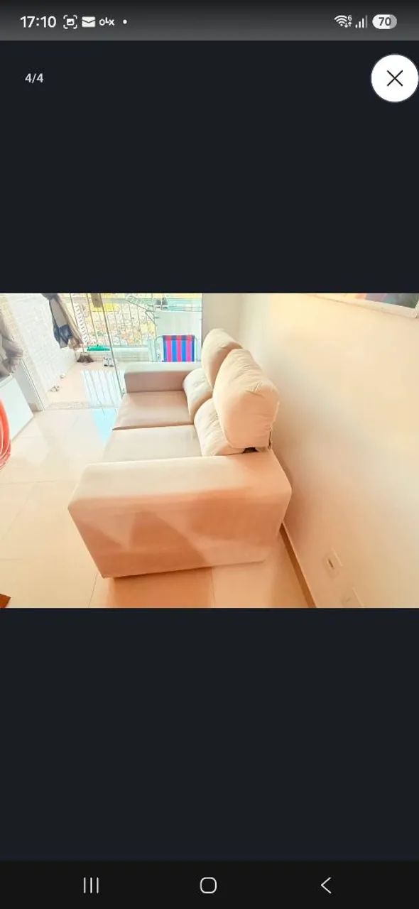 Sofa retrátil bege zerado.  - Foto 2
