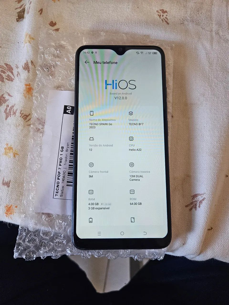 Tecno pop 7 pro 64gb memoria , ótimo estado  - Foto 3
