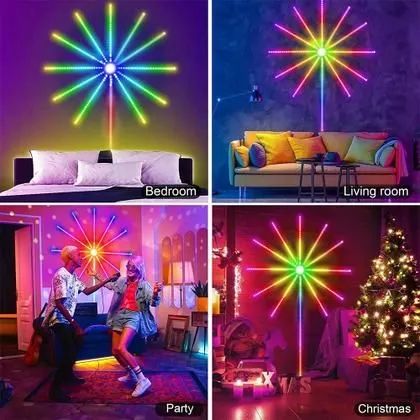 Fitas de led fogos de artificio com controle decorativo  - Foto 2