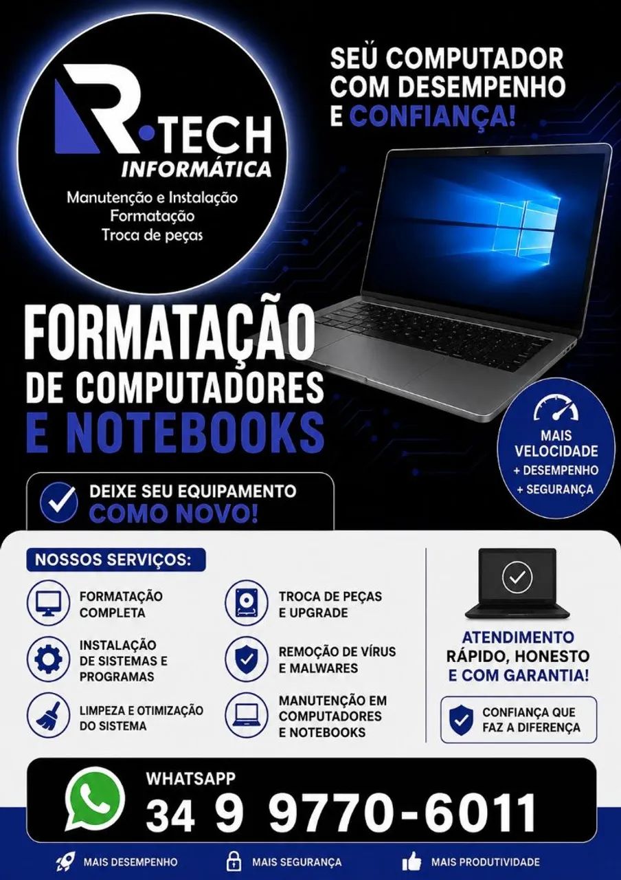 Formatação manutenção em computadores e notebooks