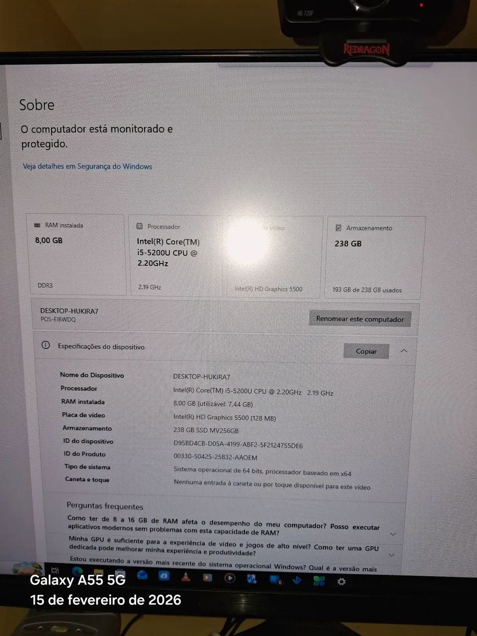 Cpu positivo i5 8gb ram ssd 240gb com teclado, mouse e cxa som. - Foto 3