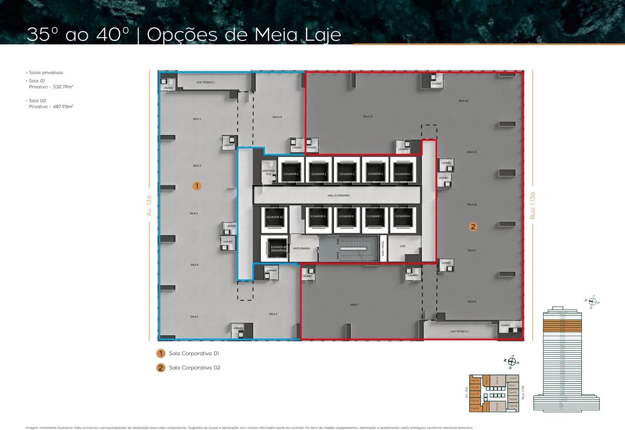 Salas Comerciais - LAJE - CITY CORPORATE - 820m² - Foto 3