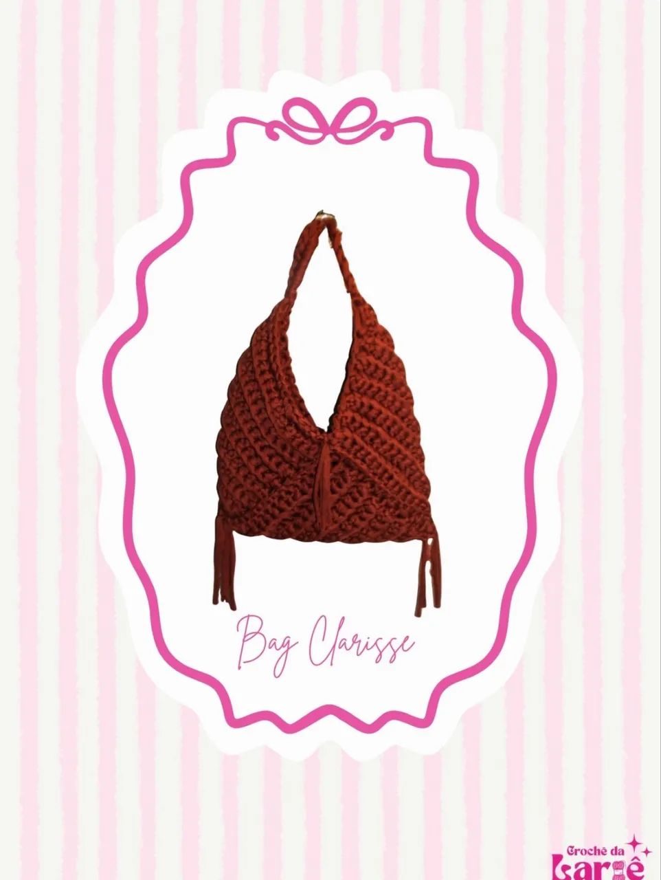 bolsa crochê triangular 
