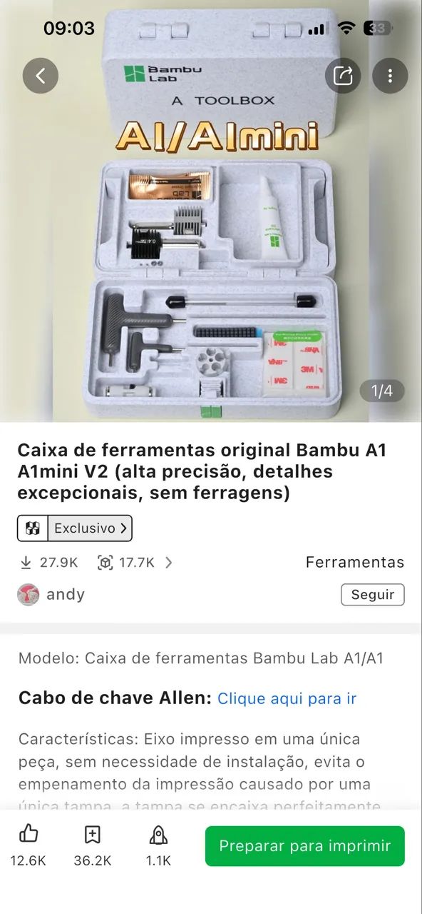 Impressora 3D bambu lab a1 mini - Foto 5
