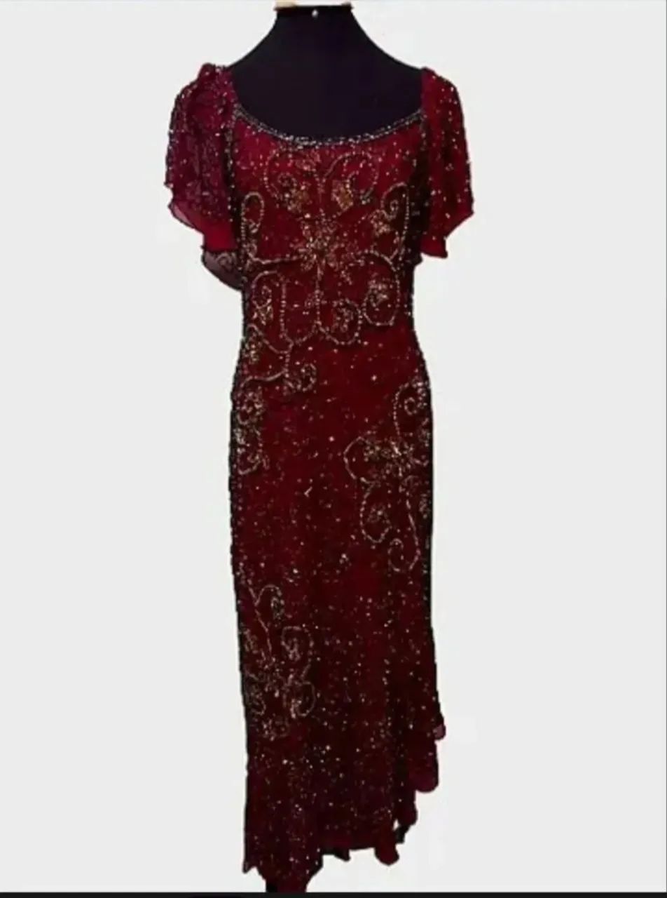 Vestido Vinho bordado Indiano - Foto 3