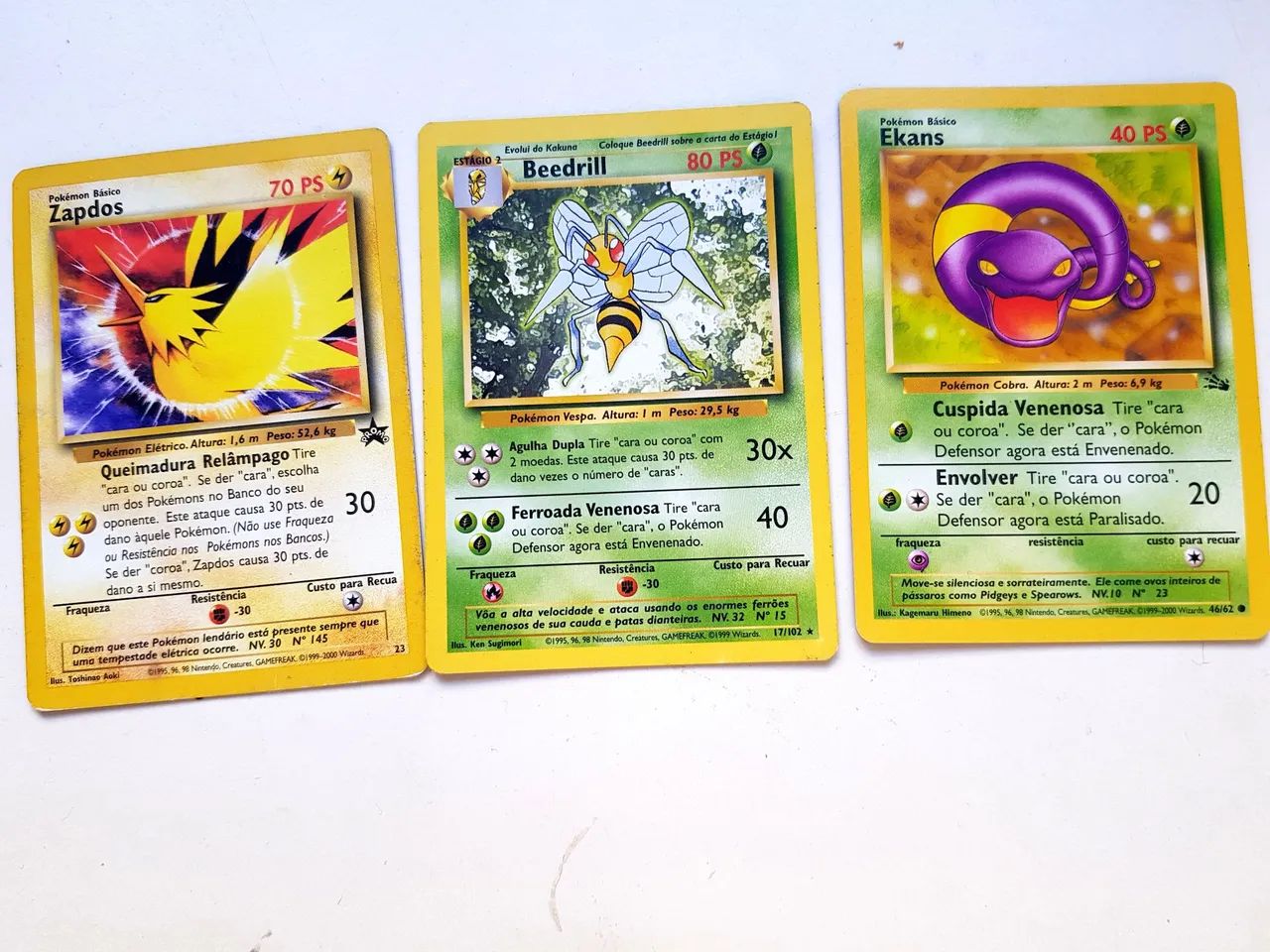 POKÉMON 3 CARDS ORIGINAIS
