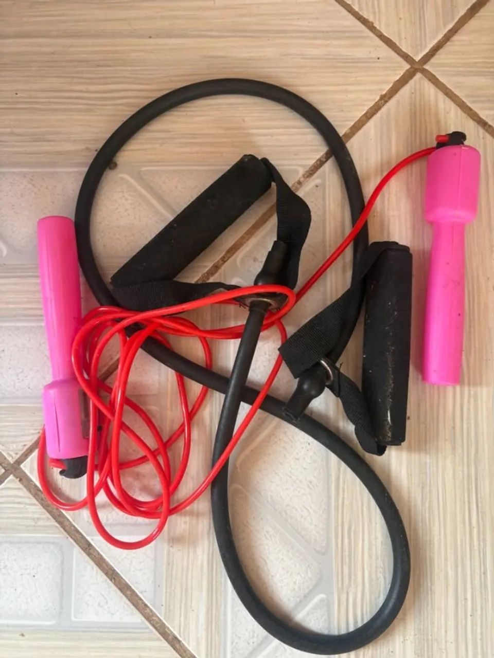 ELASTICO E CORDA PARA EXERCICIO FISICO KIT
