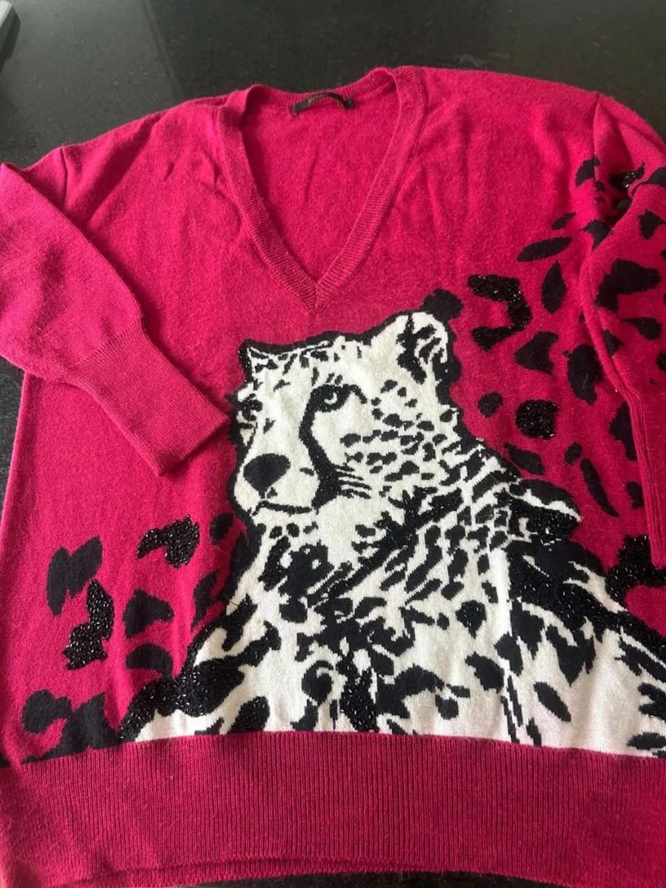Blusa de lã, marca ANIMALE,, desenho e detalhes em brilho,  NOVA, moderna e sofisticada - Foto 5