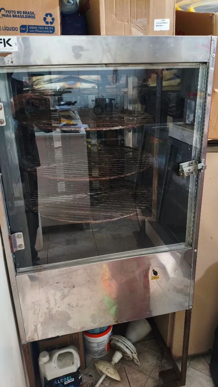 Forno de assar frango 3 grelhas giratórias 