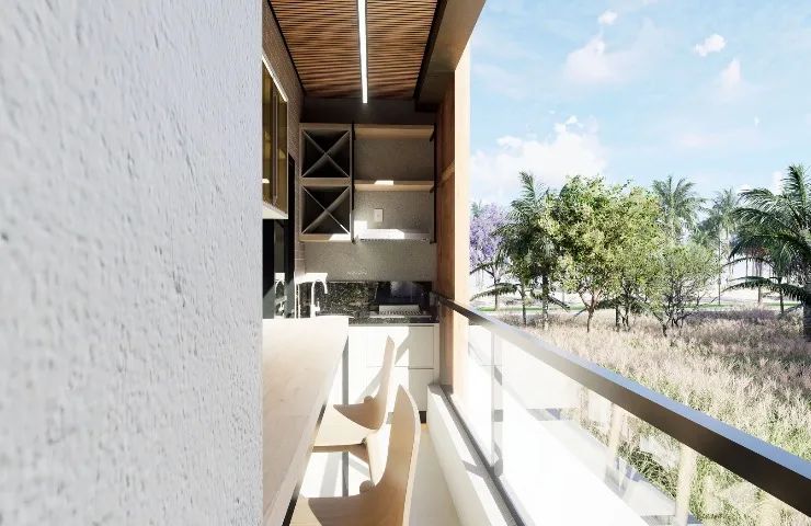 Edif FRENTE MAR, Apt. VISTA MAR, 2 dorm (1 suíte), banheiro social, gourmet churr, 70m2