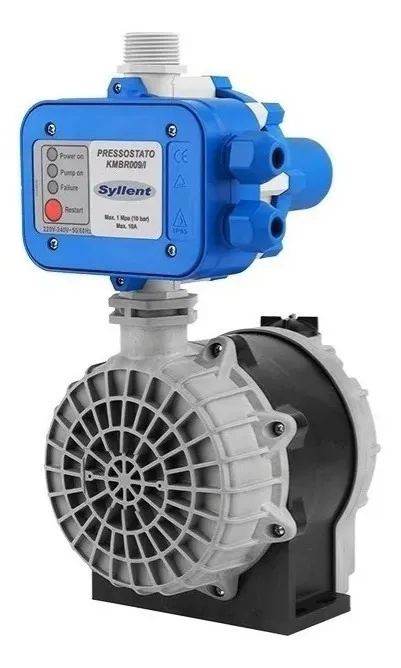 Pressurizador hidraulico agua, bomba Syllent 1/4 cv com pressostato, pressurizadora 220v