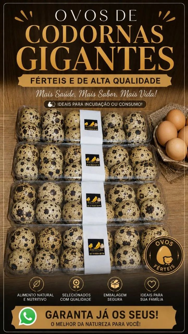 Ovos de codorna gigantes