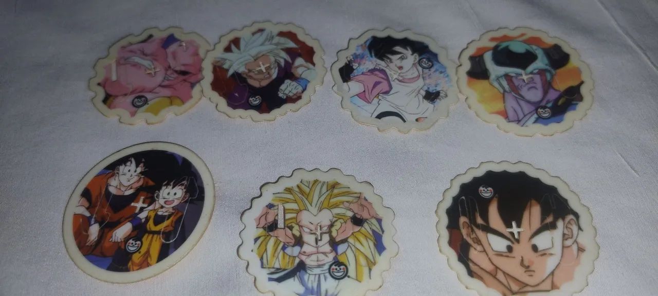 Coleção 7 Tazos Dragon ball z spinners comum 
