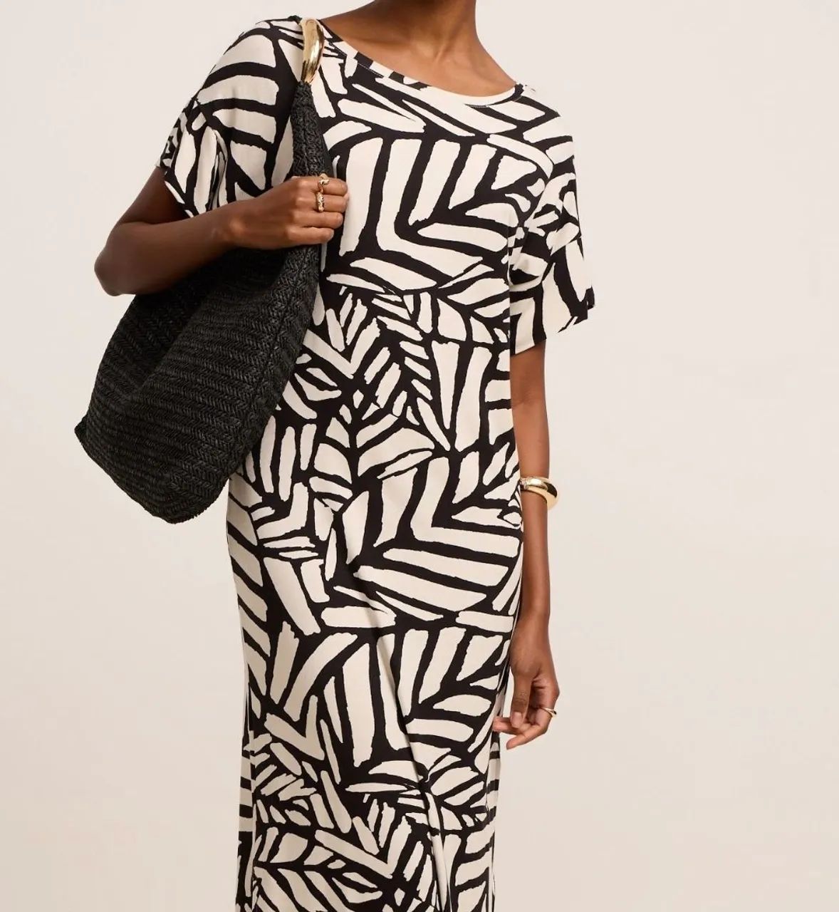 Vestido malha de viacose midi