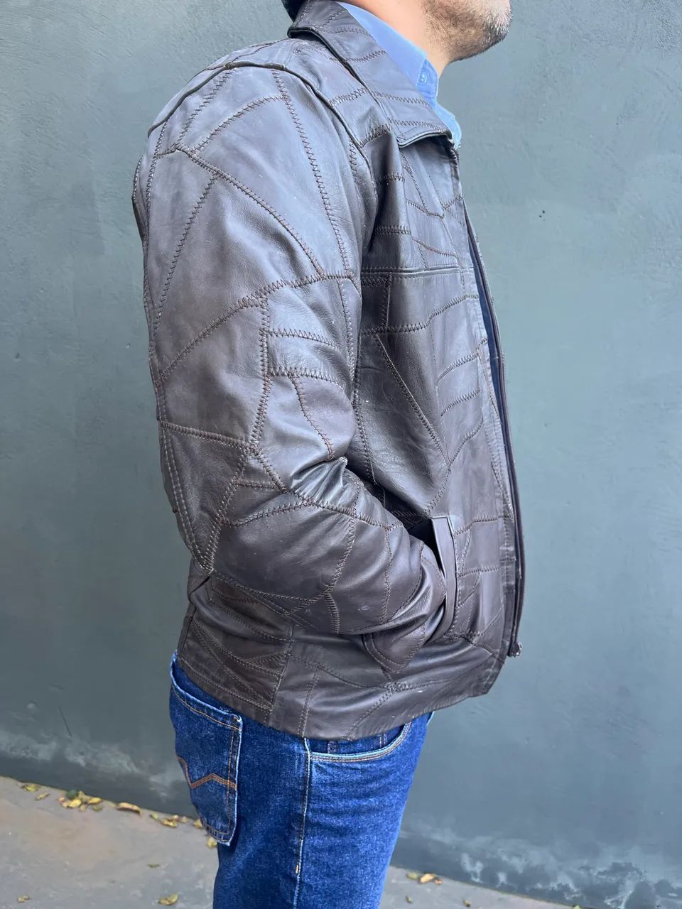 Jaqueta masculina de couro  - Foto 3