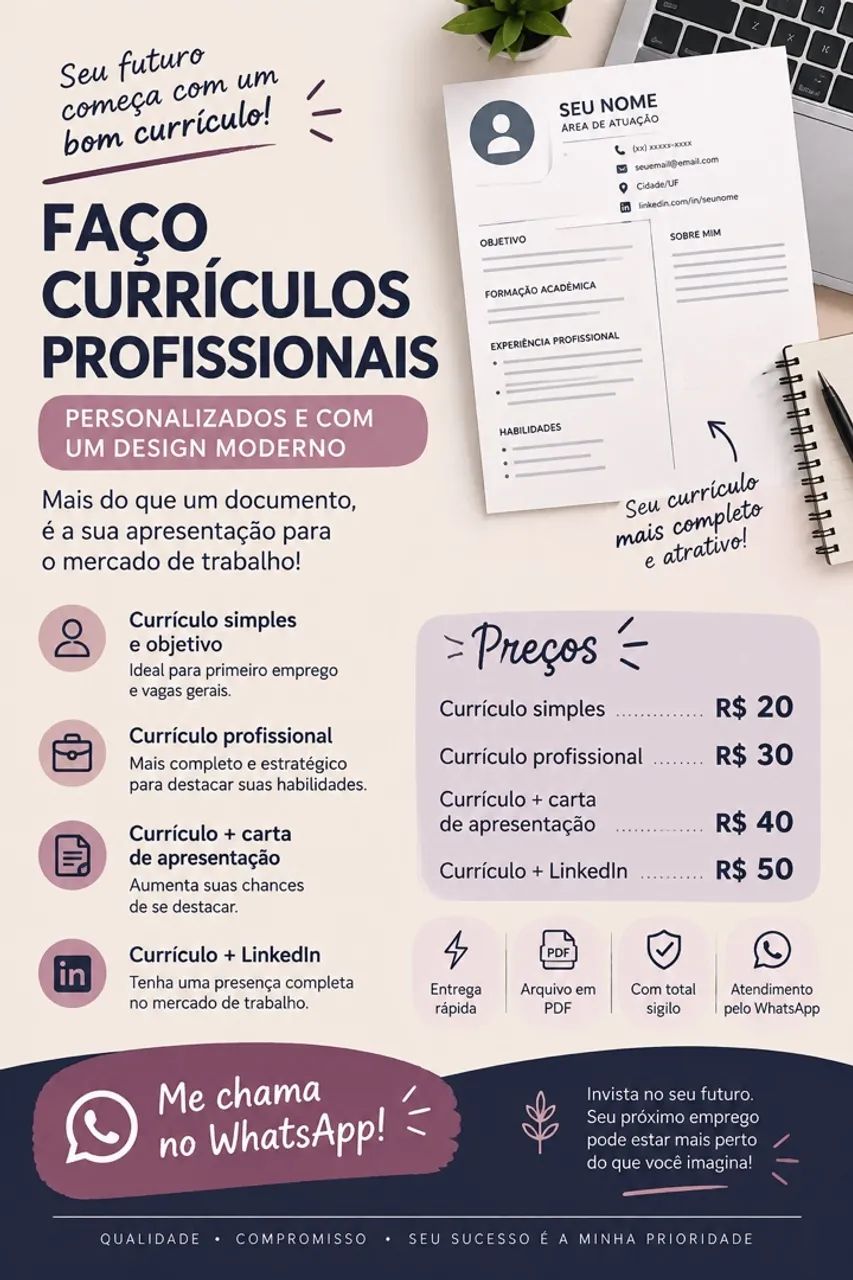 Faço currículos 