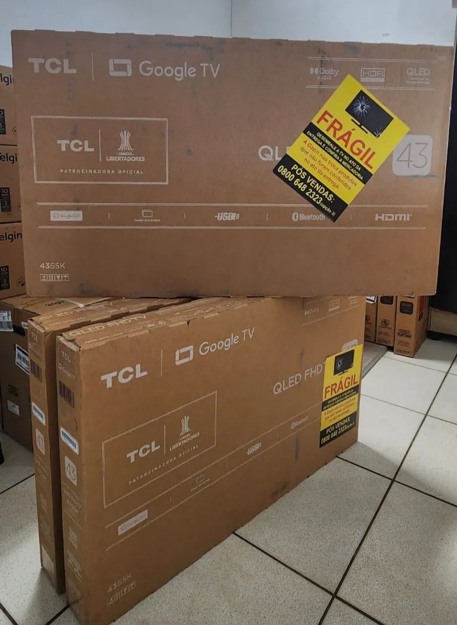 TV TCL 43 Polegadas QLED Full HD Google TV - Nova<br>Descrição: