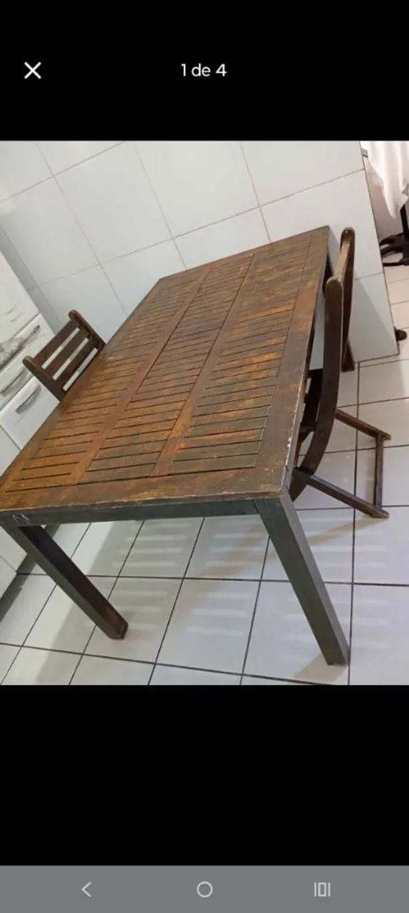 Mesa madeira maciça 6 lugares - Foto 2