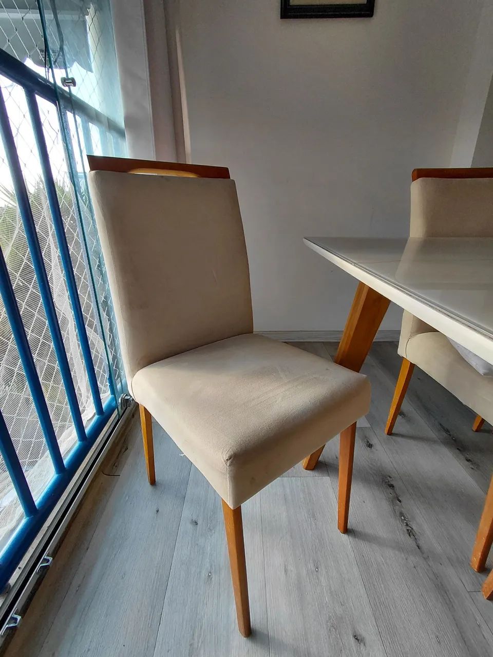 Mesa 6 cadeira com tampo de vidro 160 X 90 - Foto 4