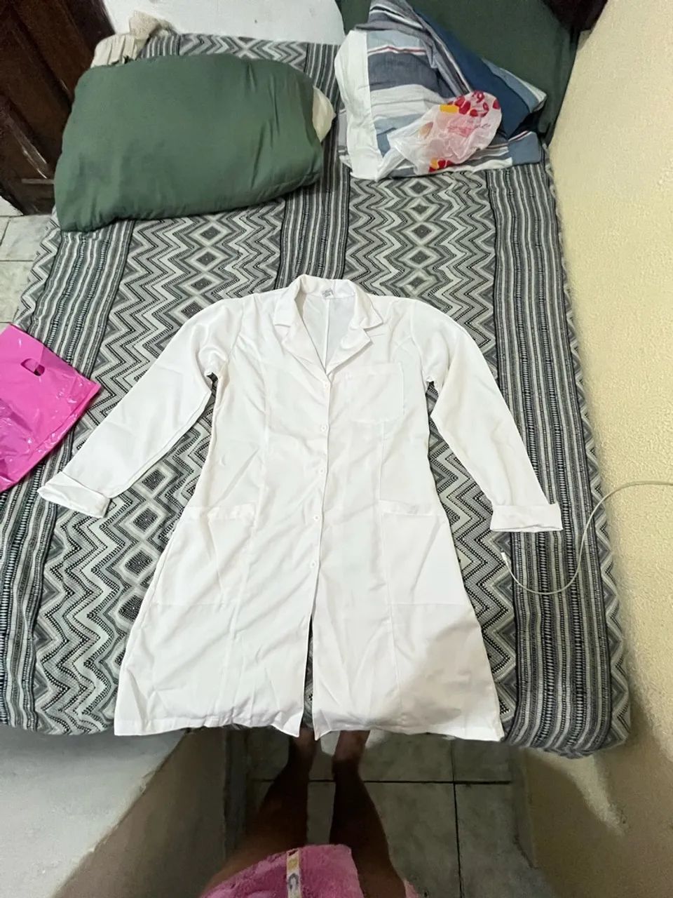 jaleco em gabardine