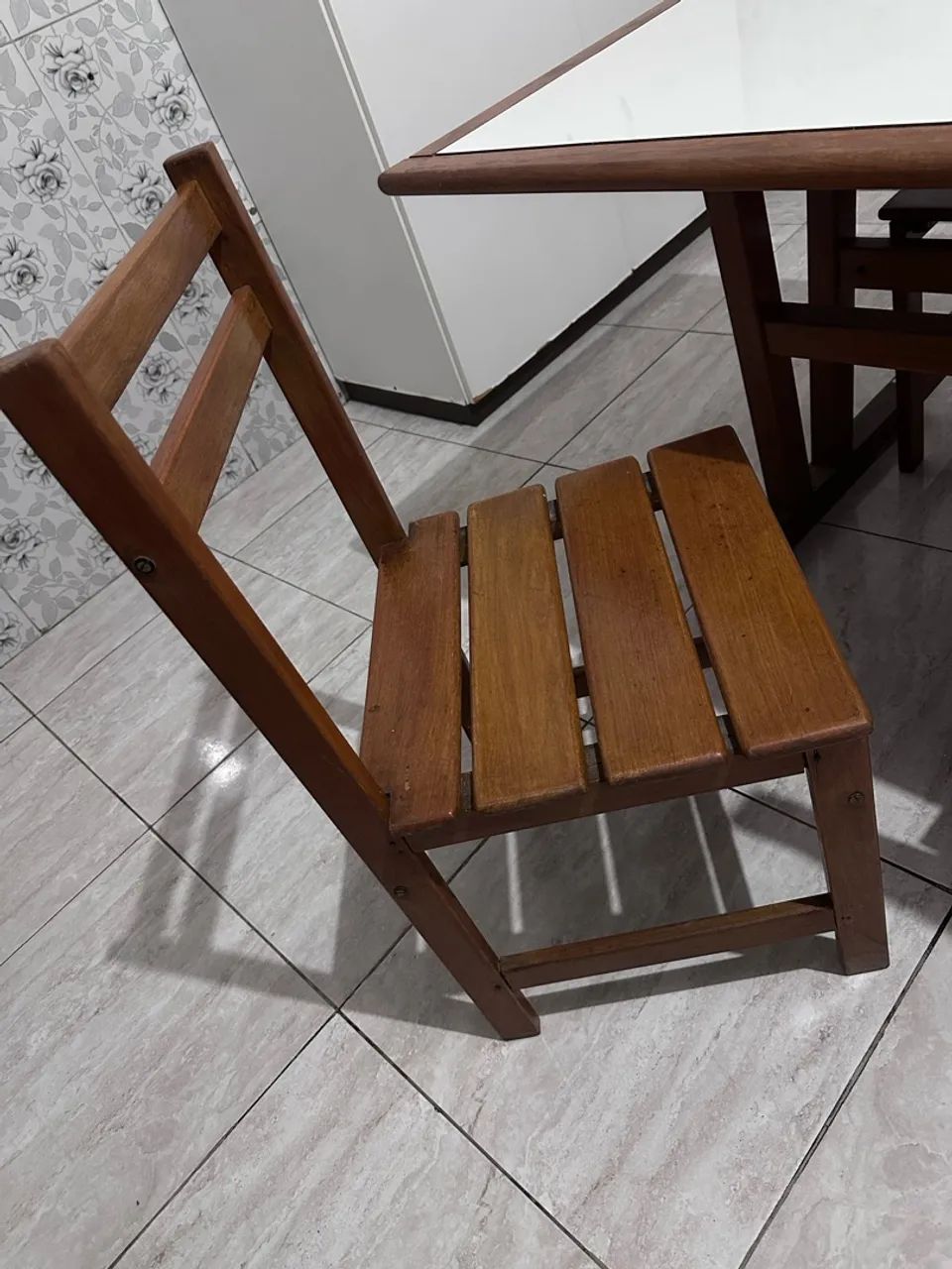 Conj mesa madeira maciça  - Foto 2