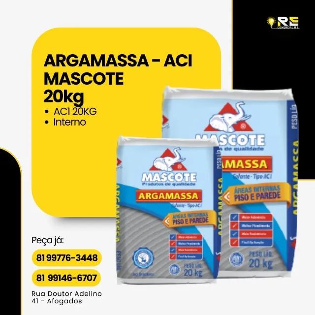 ARGAMASSA AC1 - 20KG - MASCOTE