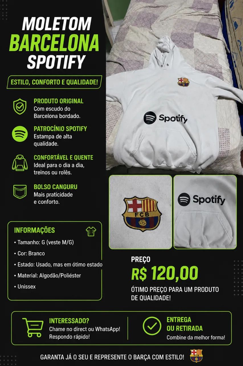 Moletom Barcelona Branco