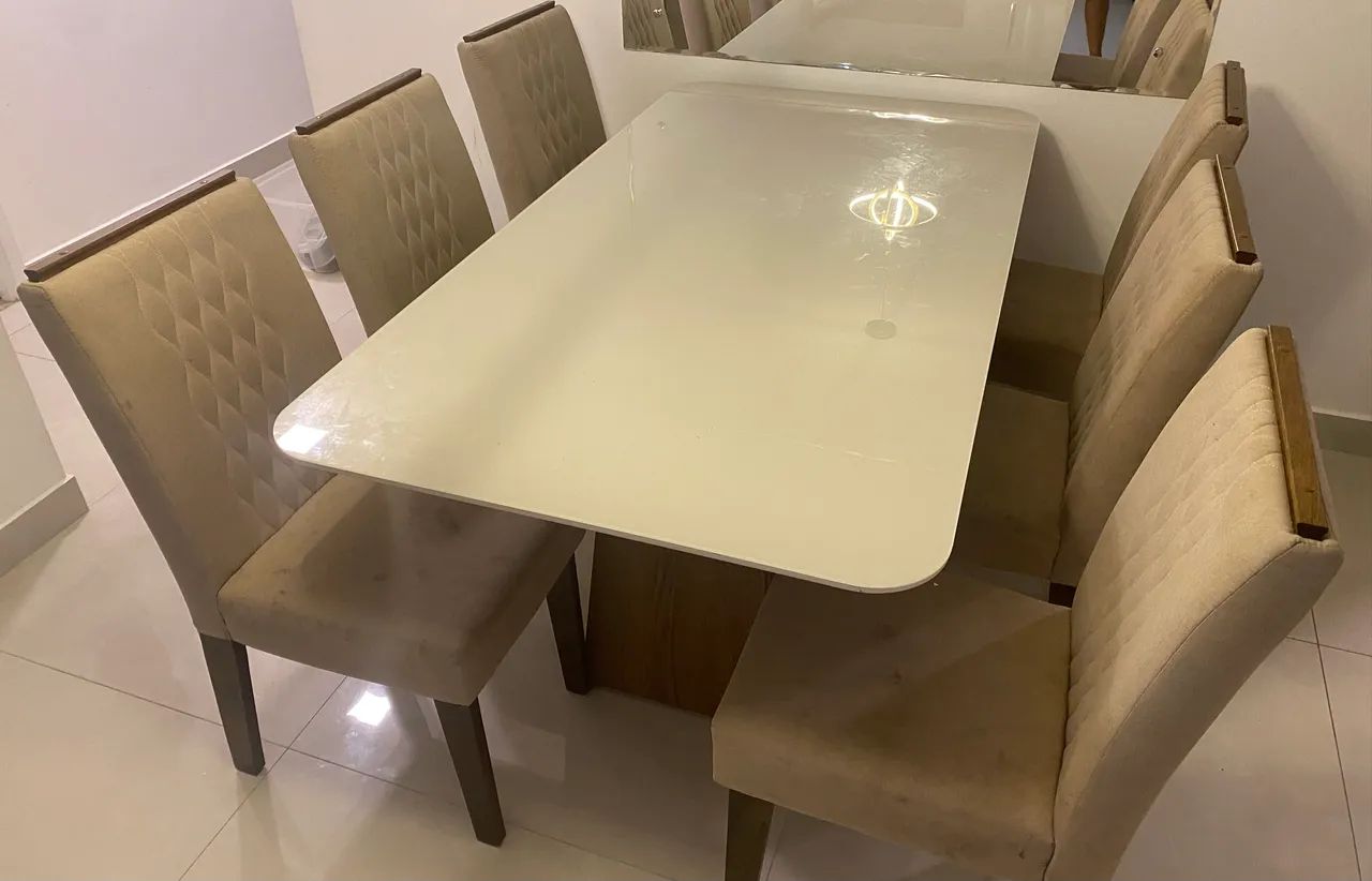 Mesa de vidro com seis cadeiras  - Foto 3
