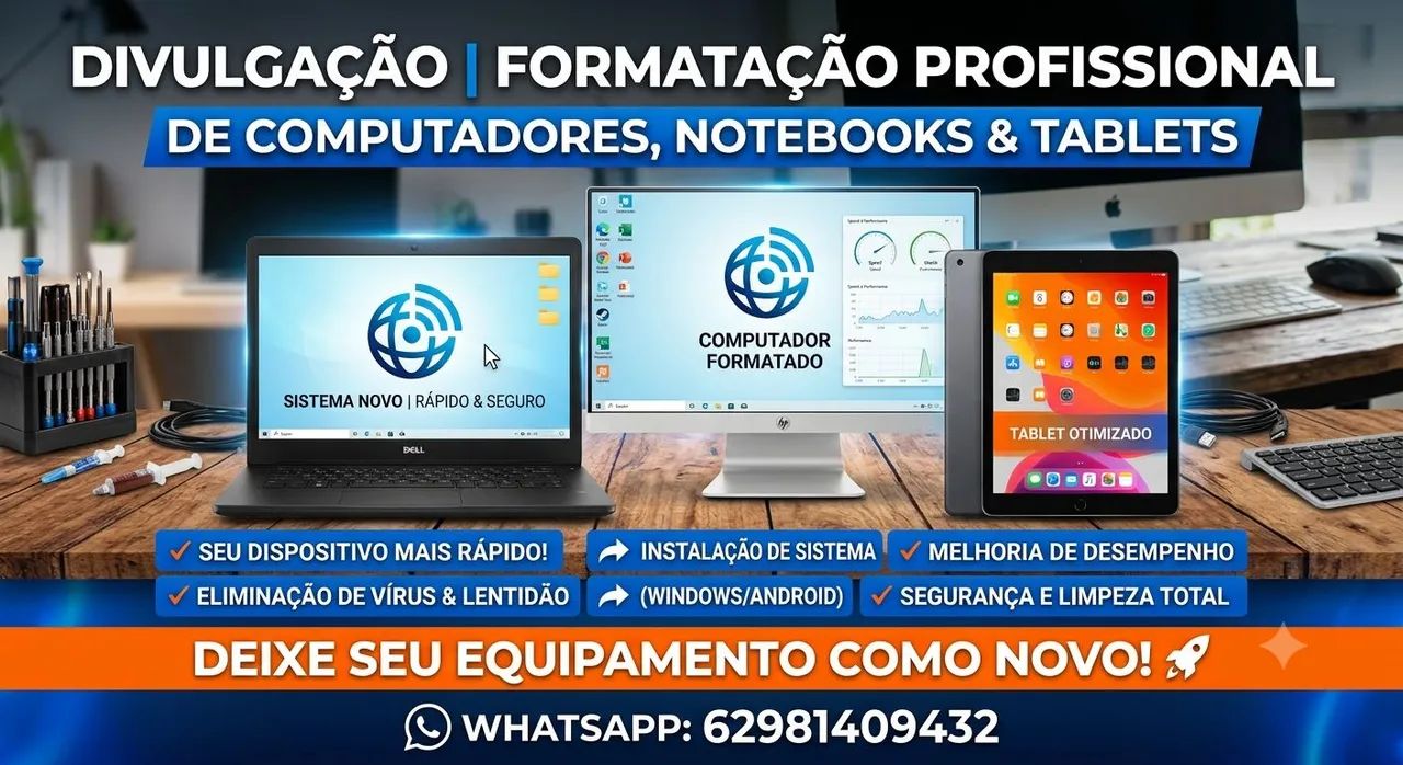 Formatação de aparelhos celulares e computadores 