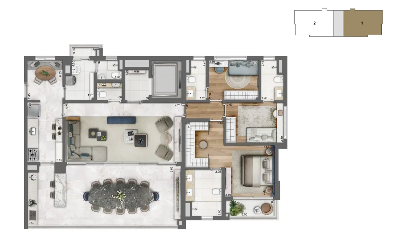PLANTA 166m²