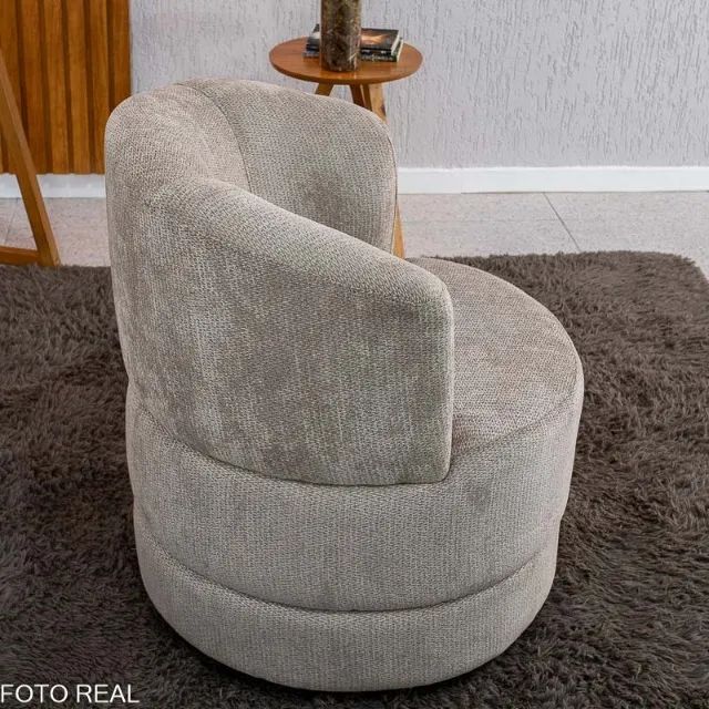 Entrega super rápida!! Poltrona Giratória Marselha Chenile 74cm - Foto 2