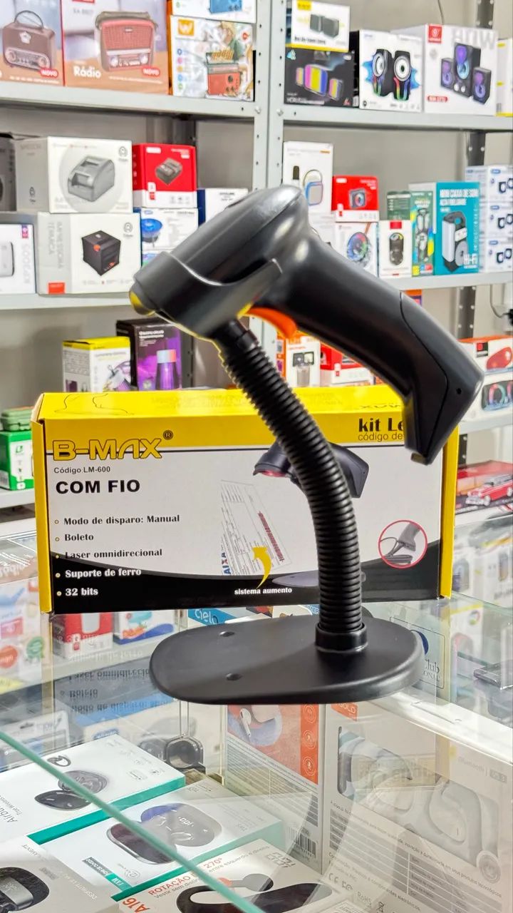 Leitor de código de barras USB com suporte - Equipamentos Para
