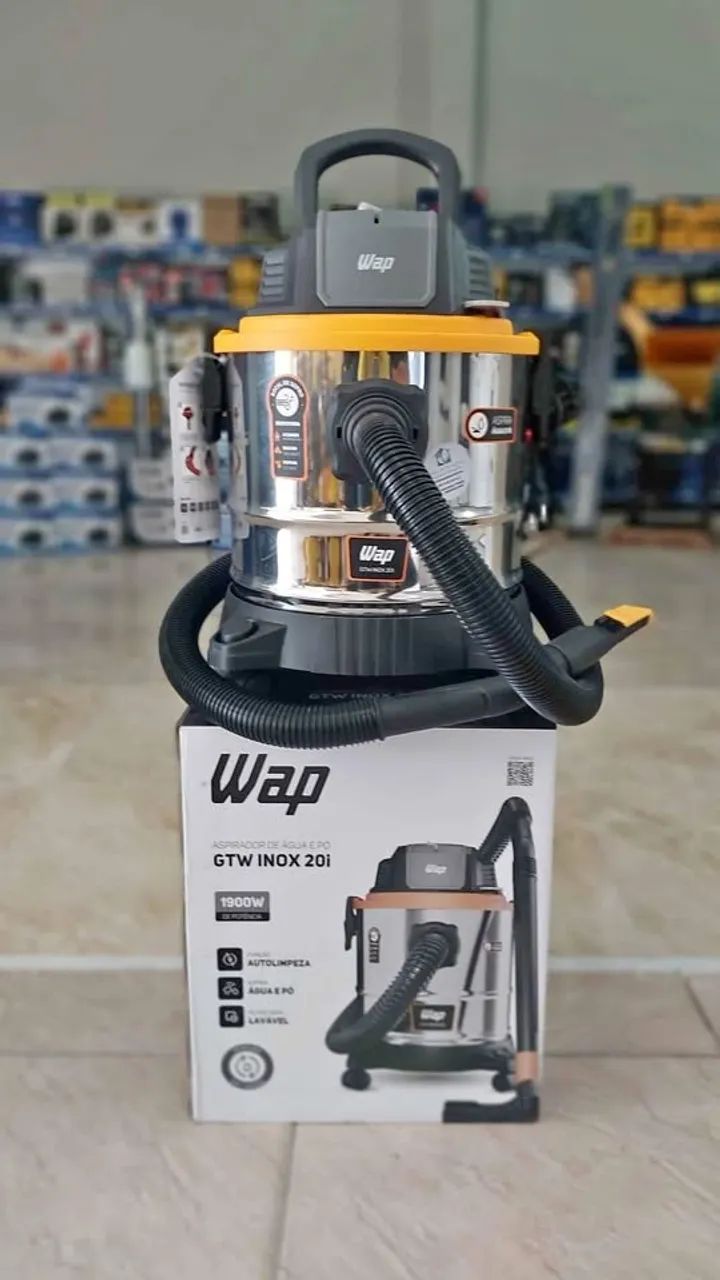 Aspirador de pó e água 20L Inox 1900w 220v - Wap(Novo)