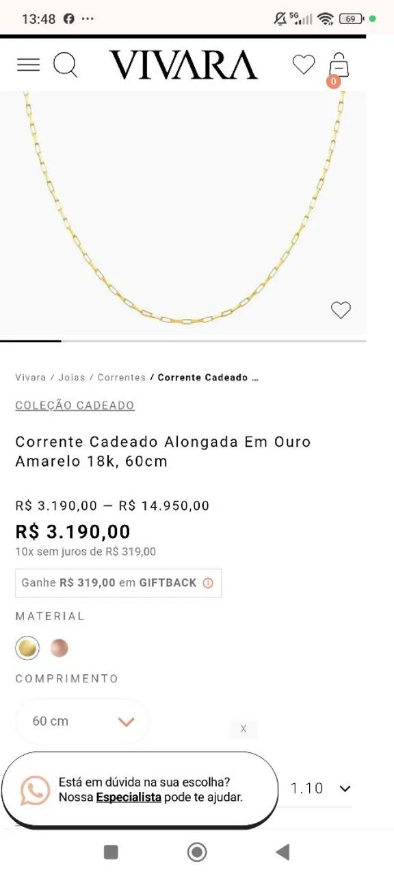 Cordão e Pingentes Vivara 